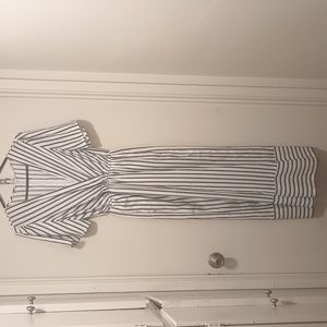 Elodie white and black striped long jumpsuit/ jumper size  (s) small